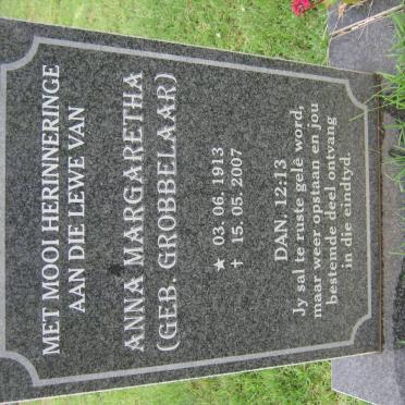 BERG Anna Margaretha, van den nee GROBBELAAR 1913-2007