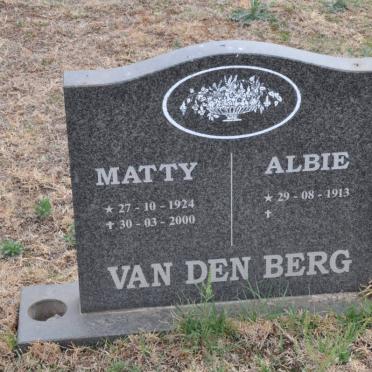 BERG Albie, van den 1913- &amp; Matty 1924-2000