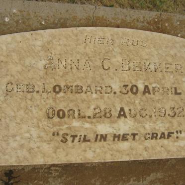 BEKKER Anna G. nee LOMBARD 1885-1932