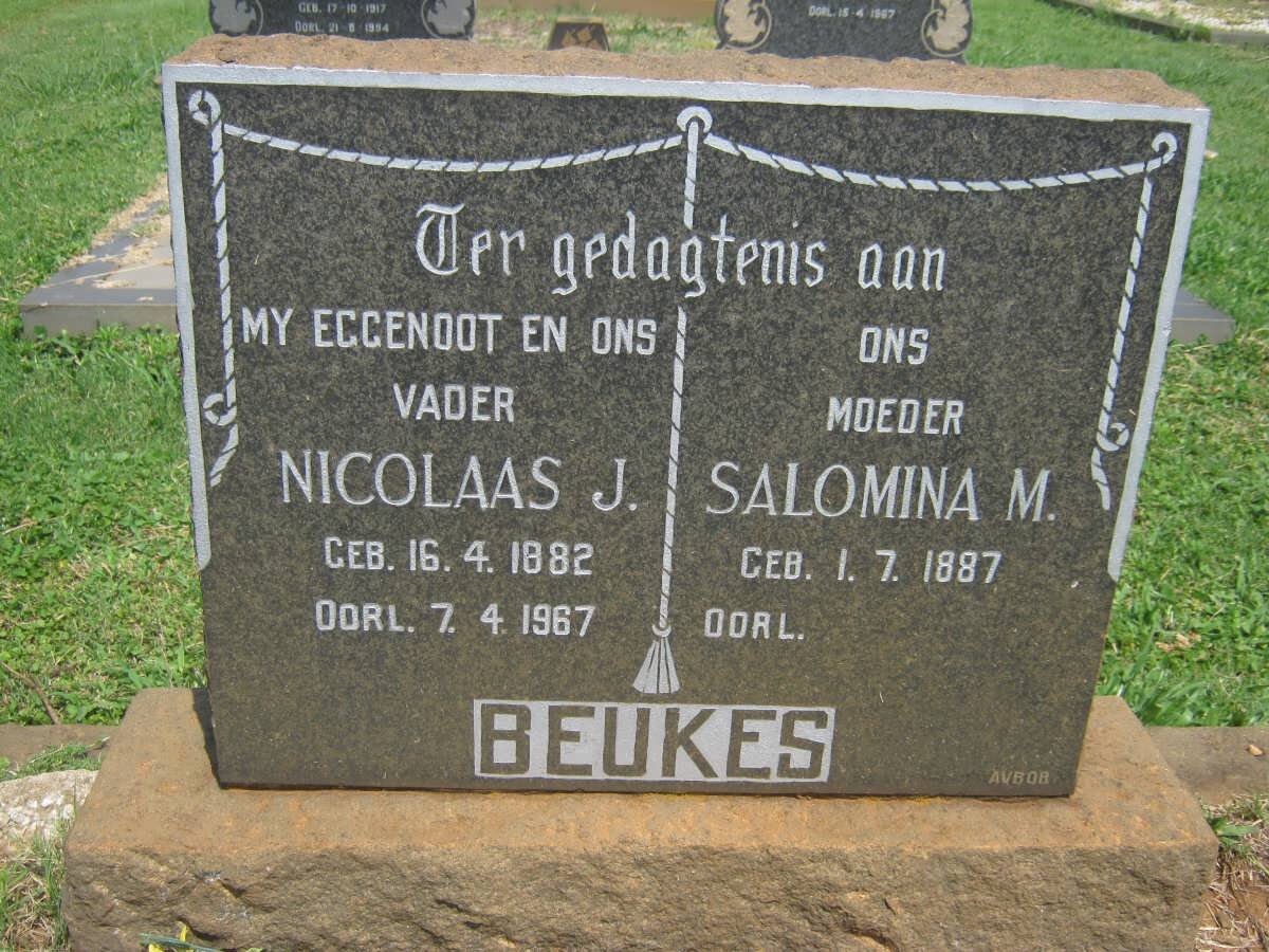 BEUKES Nicolaas J. 1882-1967 &amp; Salomina M. 1887-