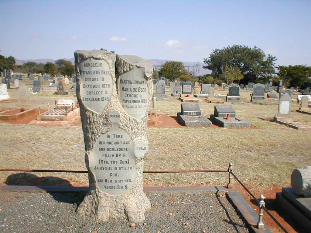 BEER Arnoldus Stefanus, de 1879-1945 &amp; Martha Johanna Maria DE BEER 1885-