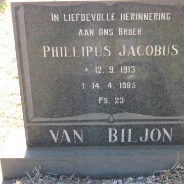 BILJON Phillipus Jacobus, van 1913-1985