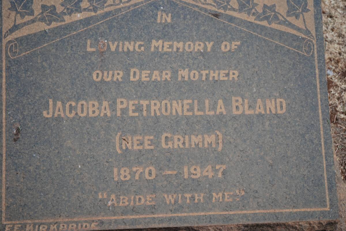BLAND Jacoba Petronella nee GRIMM 1870-1947