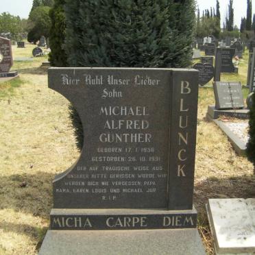 BLUNCK Michael Alfred Gunter 1956-1991