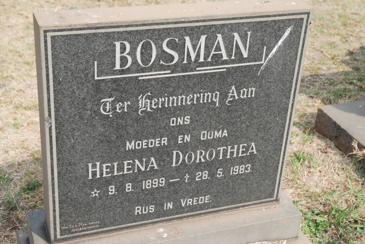 BOSMAN Helena Dorothea 1899-1983