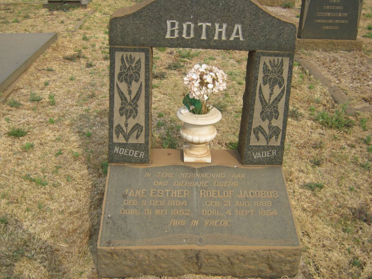 BOTHA Roelof Jacobus 1889-1954 &amp; Jane Esther 1894-1952