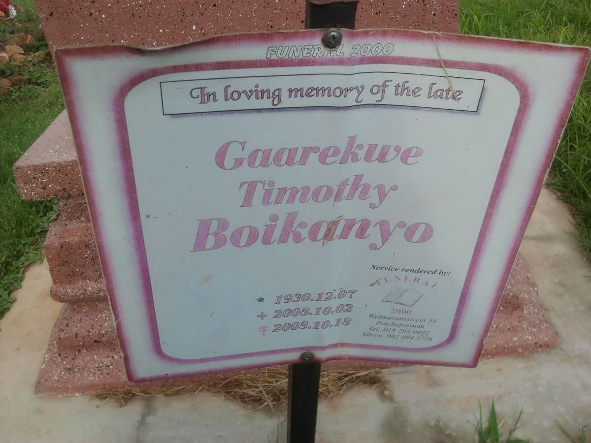 BOIKANYO Gaarekwe Timothy 1930-2008