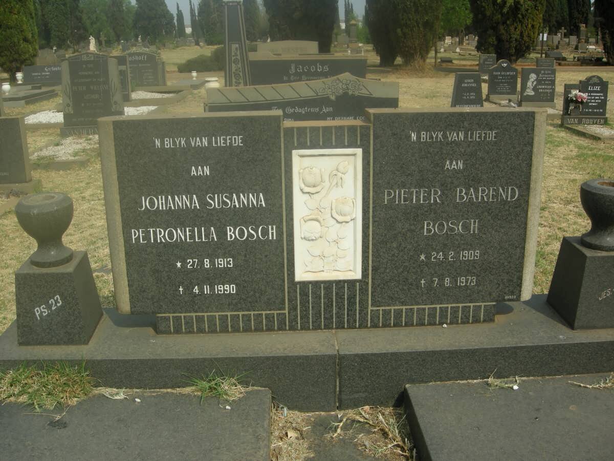 BOSCH Pieter Barend 1909-1973 &amp; Johanna Susanna Petronella 1913-1990
