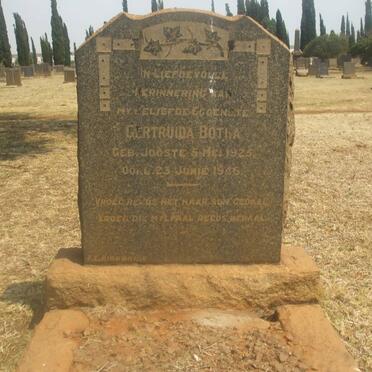 BOTHA Gertruida nee JOOSTE 1925-1946