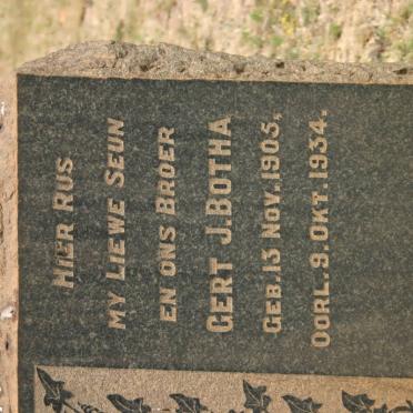 BOTHA Gert J. 1905-1934