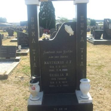 BOUWER Marthinus J.F. 1921-2000 &amp; Cecilia M. FOUCHÉ 1923-1983