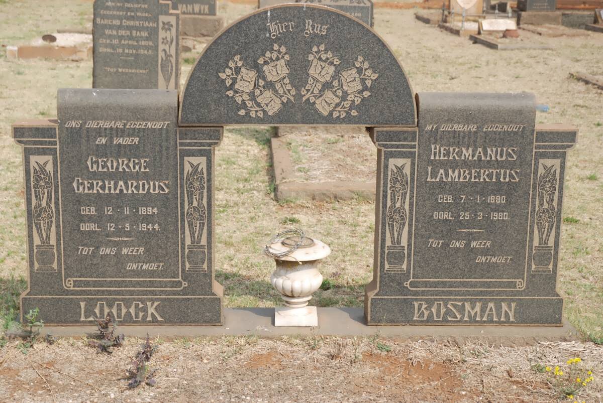 BOSMAN Hermanus Lambertus 1890-1960 :: LOOCK George Gerhardus 1894-1944