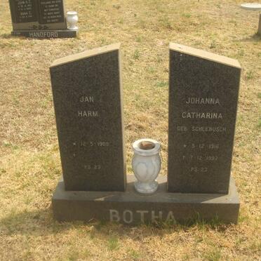 BOTHA Jan Harm 1909-1998 &amp; Johanna Catharina SCHLEBUSCH 1916-1992