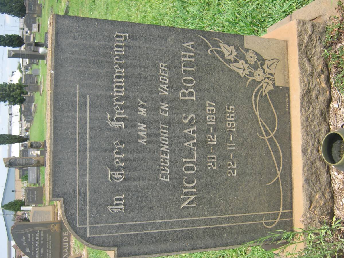 BOTHA Nicolaas 1897-1965