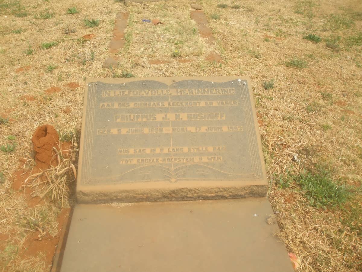 BOSHOFF Philippus J.M. 1898-1953