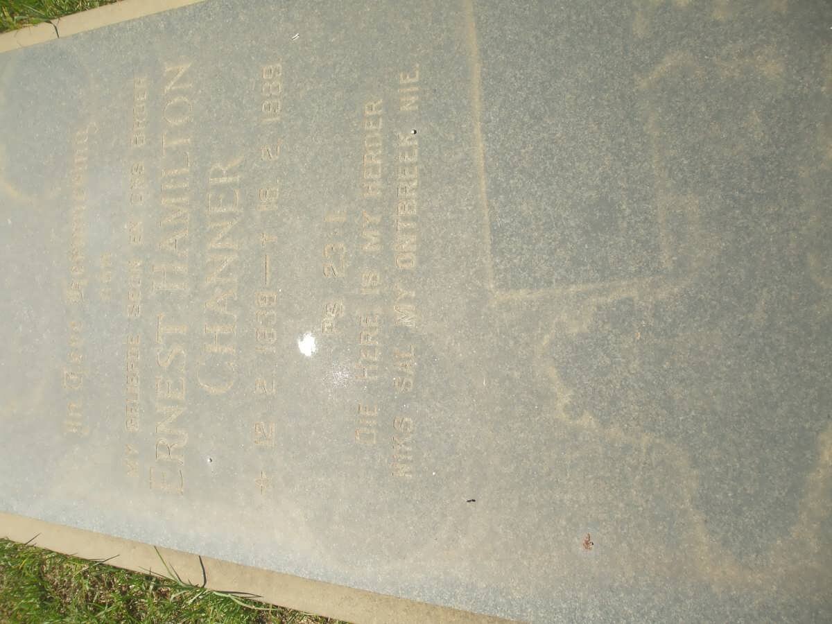 CHANNER Ernest Hamilton 1939-1989