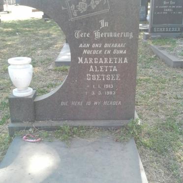 COETSEE Margaretha Aletta 1913-1983