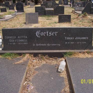COETSER Tobias Johannes 1904-1974 &amp; Cornelia Aletta O'CONNELL 1918-2003