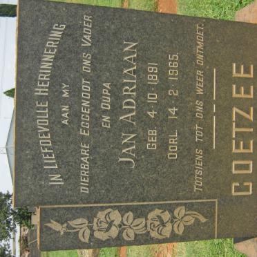 COETZEE Jan Adriaan 1891-1965