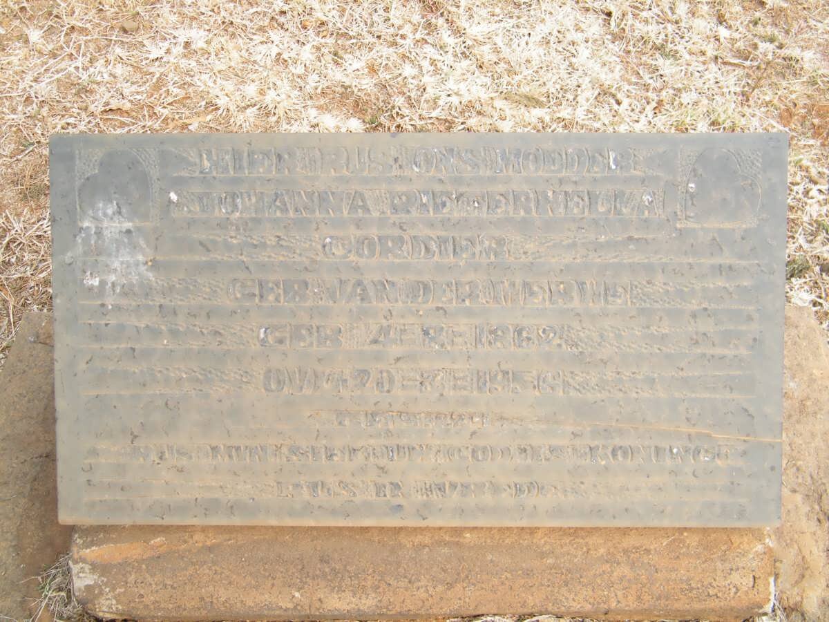 CORDIER Johanna Pieternella nee VAN DER MERWE 1869-1956