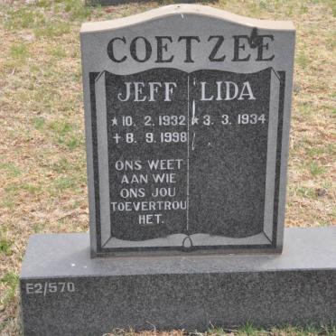 COETZEE Jeff 1932-1998 &amp; Lida 1934-