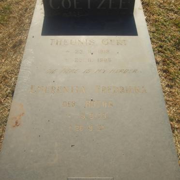 COETZEE Theunis Gert 1913-1986 &amp; Emerentia Fredrieka BOTHA 1923-1991