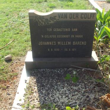 COLFF Johannes Willem Barend, van der 1930-1971