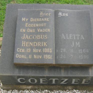 COETZEE Jacobus Hendrik 1885-1961 &amp; Aletta J.M. 1904-1986
