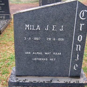 CRONJE Mila J.E.J. 1907-1991