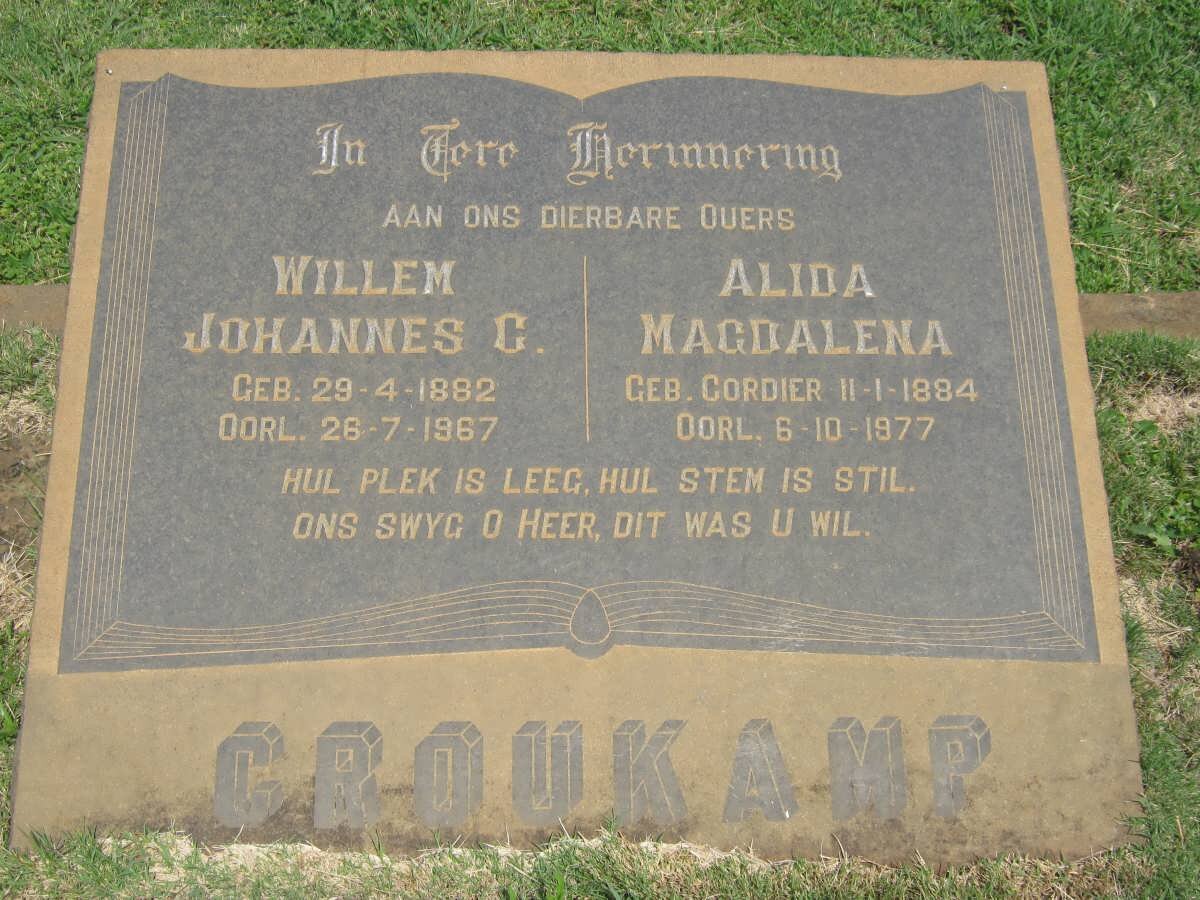 CROUKAMP Willem Johannes C. 1882-1967 &amp; Alida Magdalena CORDIER 1884-1977