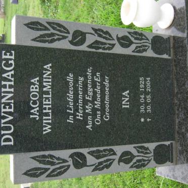 DUVENHAGE Jacoba Wilhelmina 1925-2004