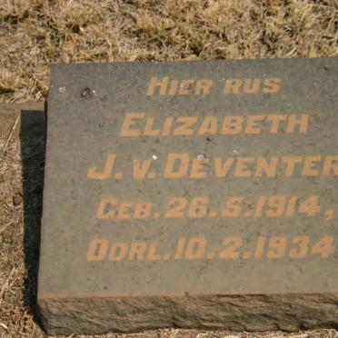 DEVENTER Elizabeth J., van 1914-1934