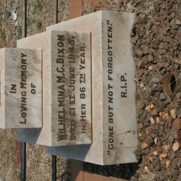 DIXON Wilhelmina M.C. -1945