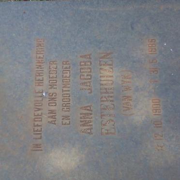 ESTERHUIZEN Anna Jacoba nee VAN WYK 1900-1986