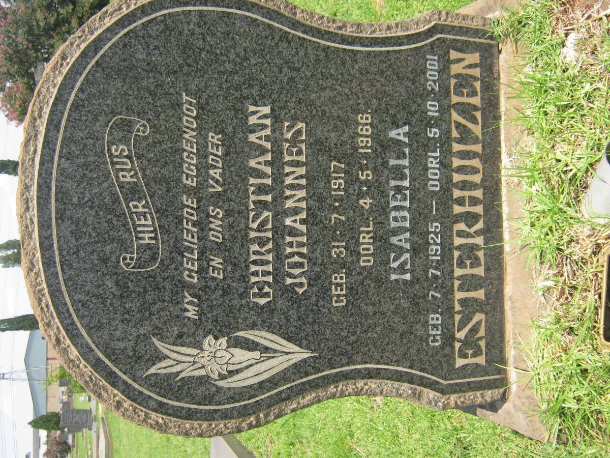 ESTERHUIZEN Christiaan Johannes 1917-1966 &amp; Isabella 1925-2001