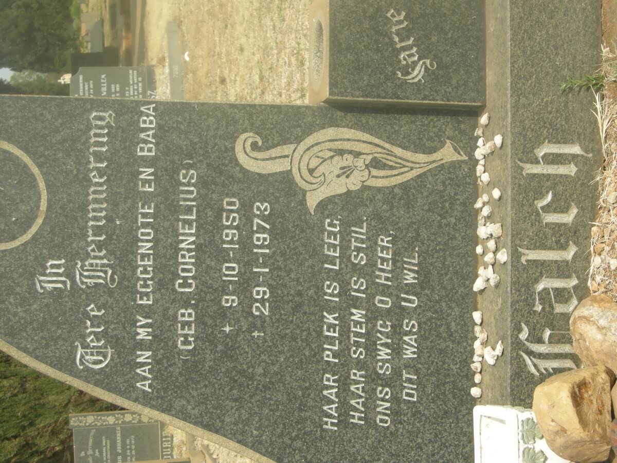 FALCH Sarie nee CORNELIUS 1950-1973 :: FALCH Baba