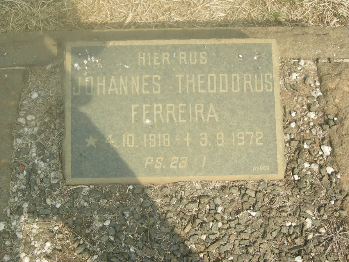 FERREIRA Johannes Theodorus 1918-1972