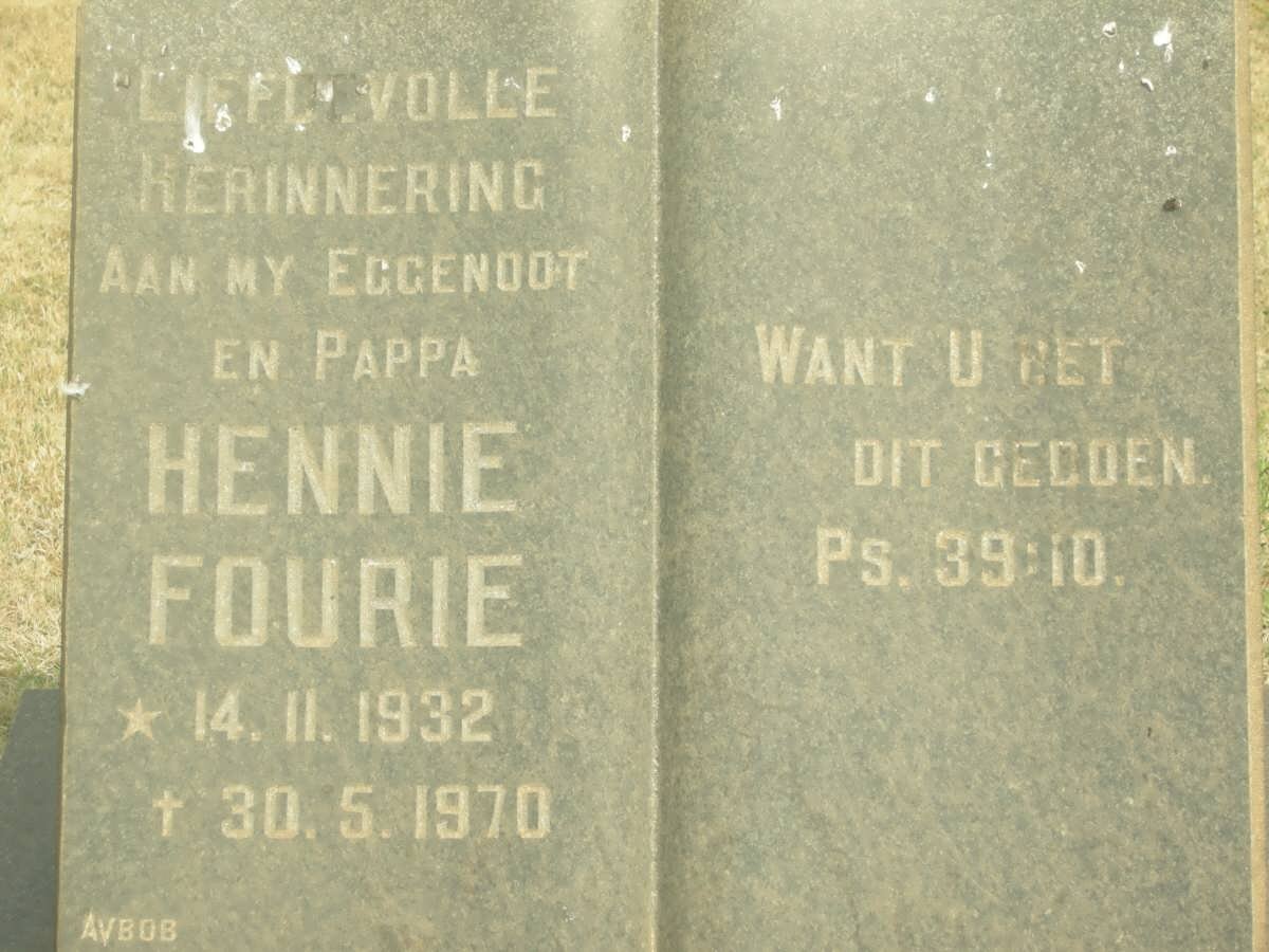 FOURIE Hennie 1932-1970