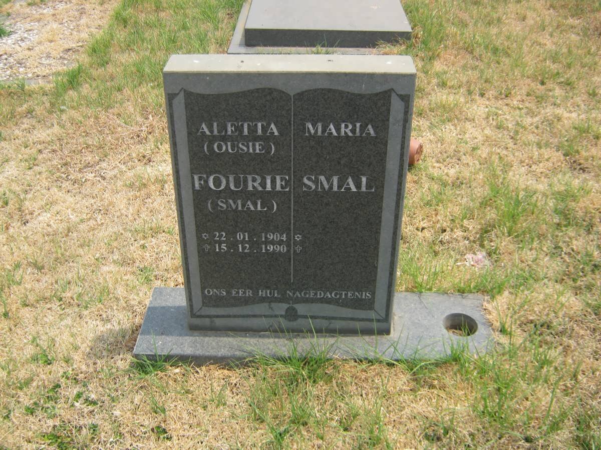 FOURIE Aletta nee SMAL 1904-1990 :: SMAL Maria