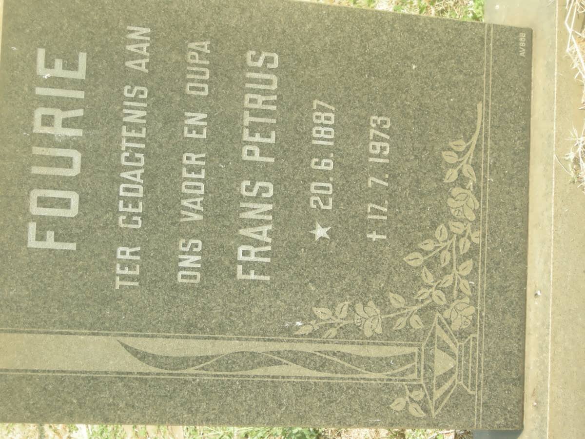 FOURIE Frans Petrus 1887-1973
