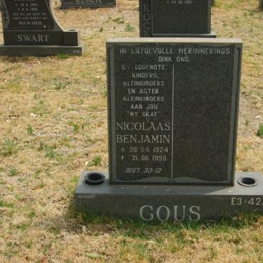 GOUS Nicolaas Benjamin 1924-1995