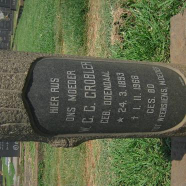 GROBLER W.C.C. nee ODENDAAL 1893-1968