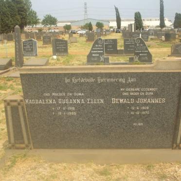 GROENEWALD Dewald Johannes 1909-1975 &amp; Magdalena Susanna Ellen 1910-1985