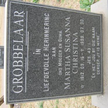 GROBBELAAR Martha Susanna Christina 1912-1999