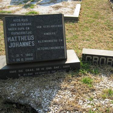 GROBLER Mattheüs Johannes 1902-2000