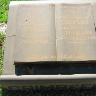 GRIMBEEK Etzard Johan Adolf 1894-1965 &amp; Johanna S.F. GOUWS 1899-1959