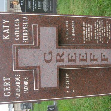 GREEFF Gerhardus Jacobus 1957- &amp; Kathleen Petronella 1959-2007