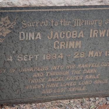 GRIMM Dina Jacoba Irwin 1884-1967