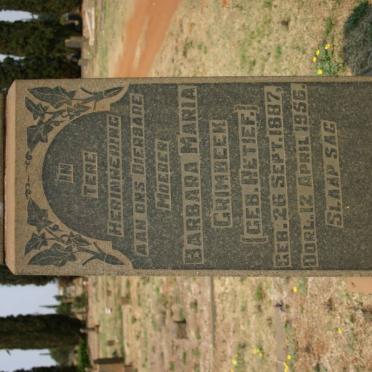 GRIMBEEK Barbara Maria nee RETIEF 1887-1956