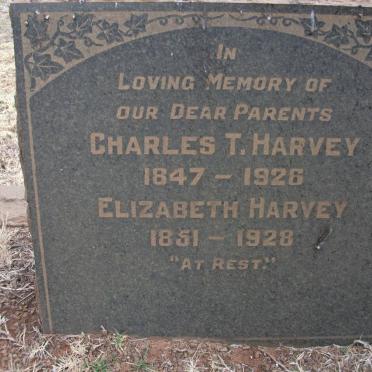 HARVEY Charles T. 1847-1926 &amp; Elizabeth 1851-1928